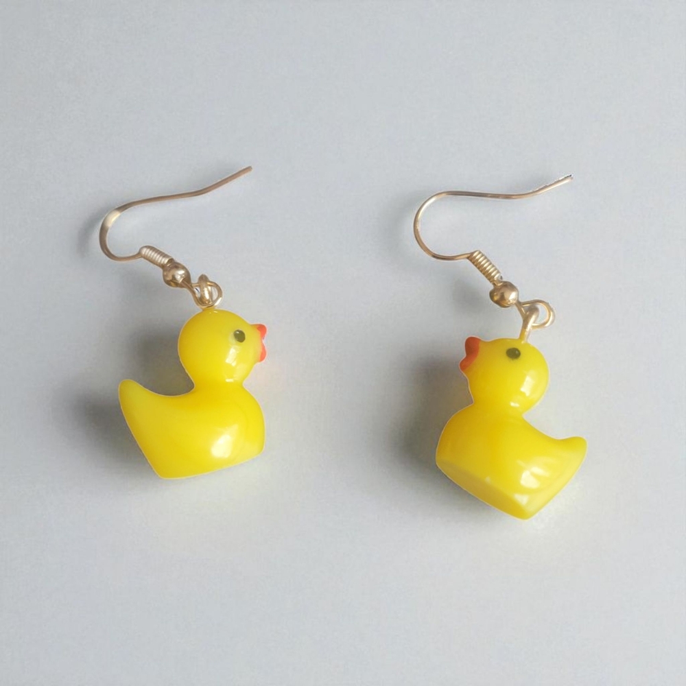 Playful Yellow Duck Earrings